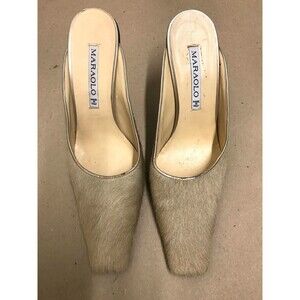 Maraolo Haircalf Slip On Heels